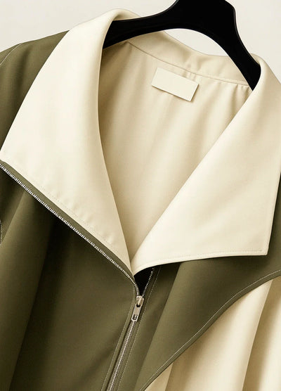 Trench Elegante Oversize Donna Bicolore