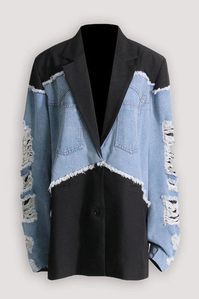 Cappotto Denim Patchwork