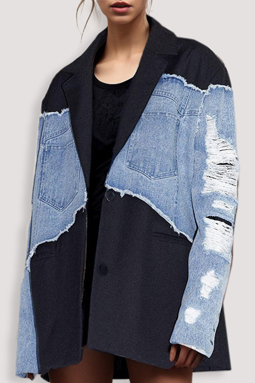 Cappotto Denim Patchwork