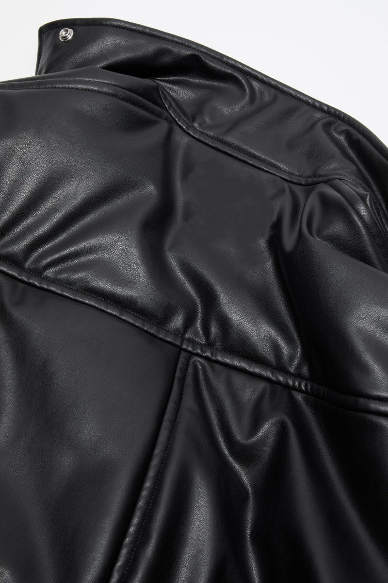 Giacca Bomber Calliope in Pelle Nera Elegante Donna per Mezza Stagione