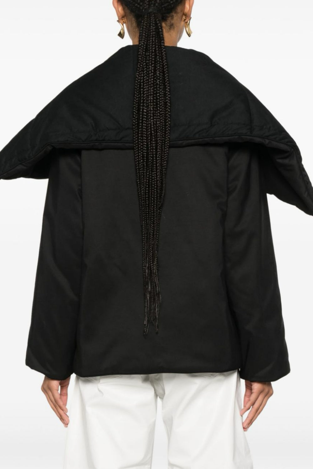 Giacca Imbottita Elegante Fern: Calda, Chic, Colletto a Revers, Nera