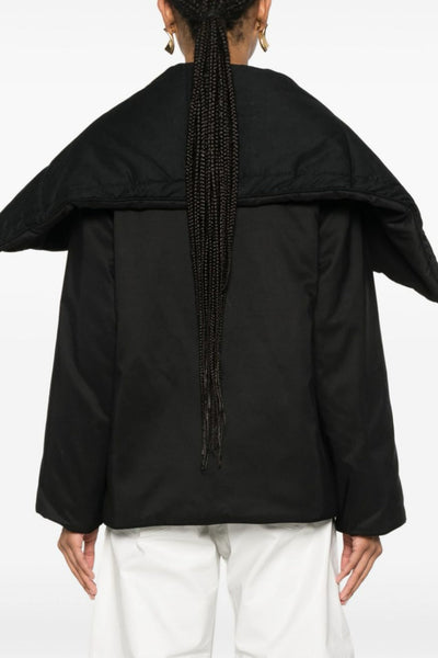 Giacca Imbottita Elegante Fern: Calda, Chic, Colletto a Revers, Nera