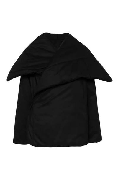 Giacca Imbottita Elegante Fern: Calda, Chic, Colletto a Revers, Nera