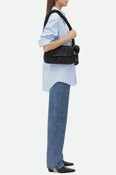 Borsa Giana Intrecciata Nera