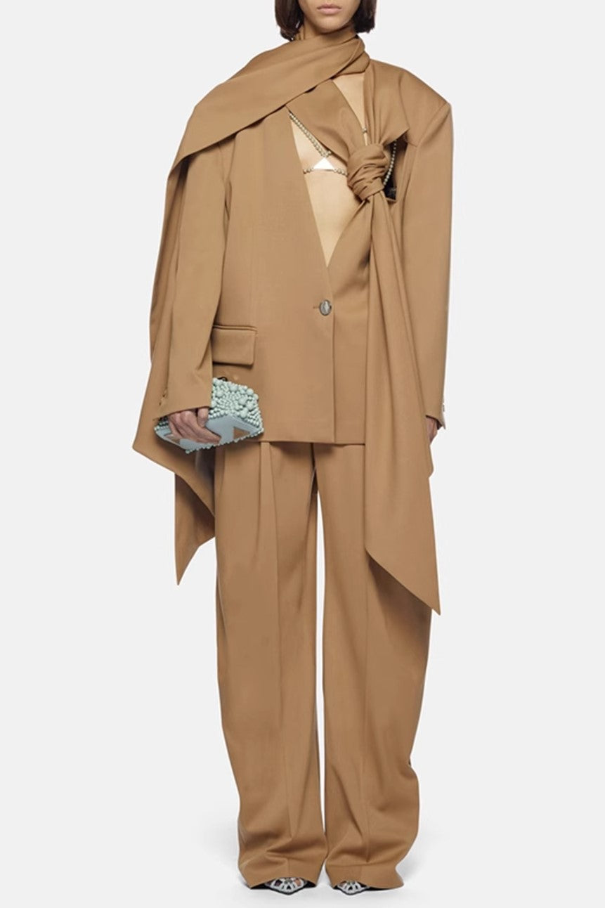 Elegante Pantalone Lana Marrone da Donna Corinne Rove Stile Professionale Moderno