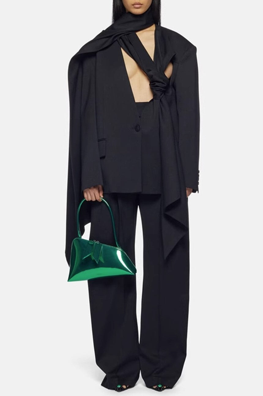 Pantalone Lana Nero Chic