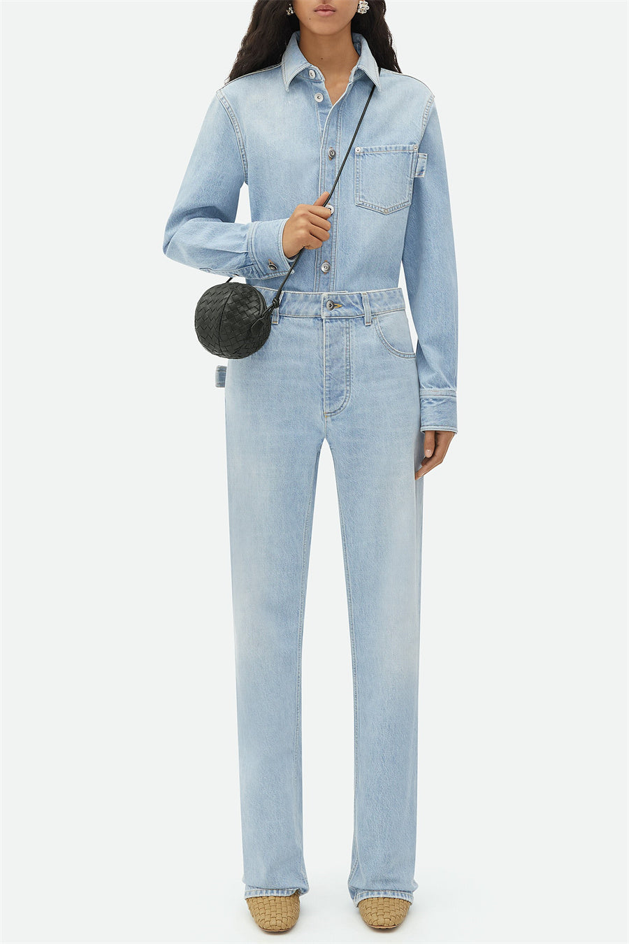 Borsa a Tracolla Rosalyn Nera Corinne Rove in Pelle, Design Sferico Elegante