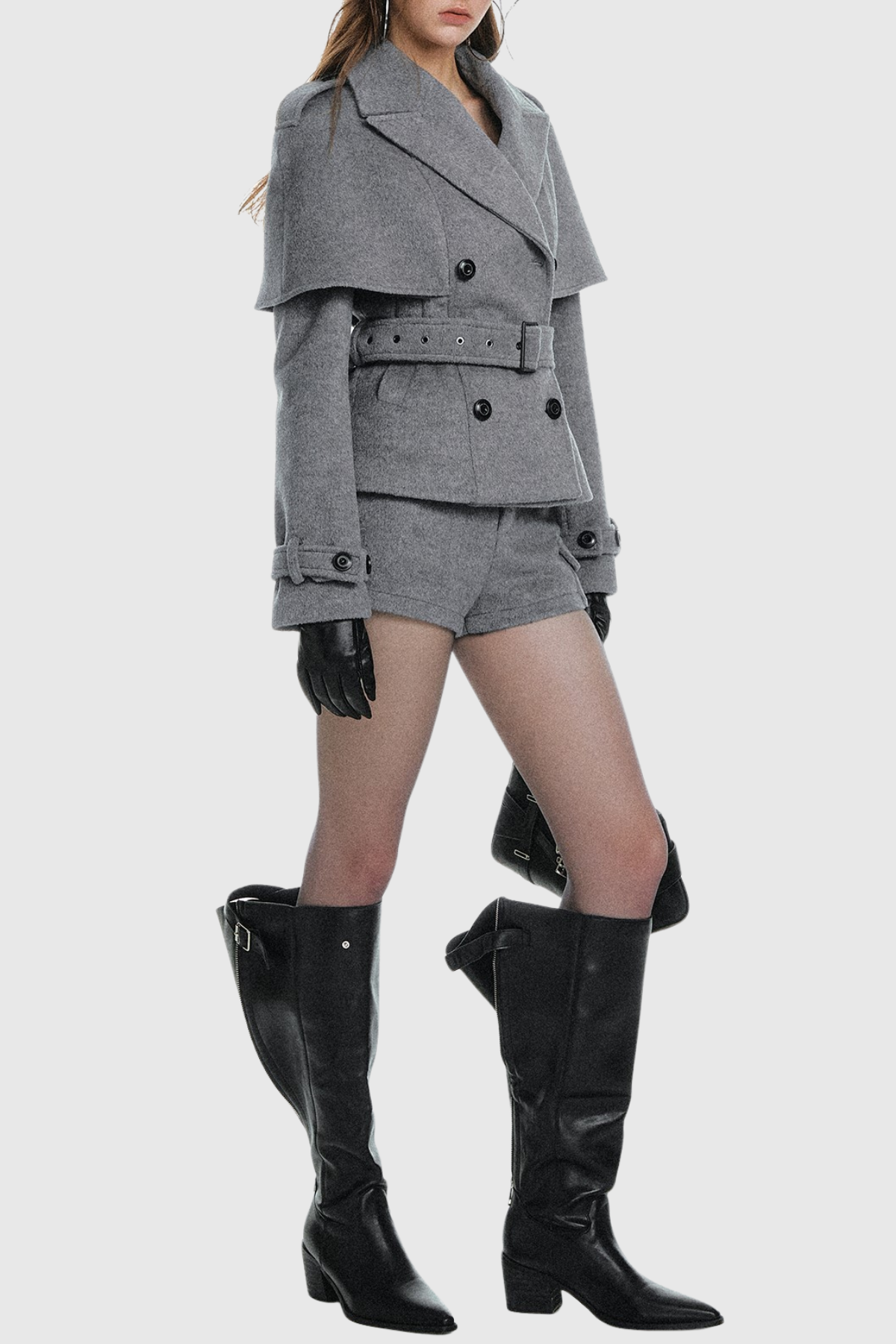 Cappotto Cappa Senta Cinto Cotone Elegante Donna