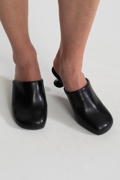 Mules Tacco Scultoreo Nero