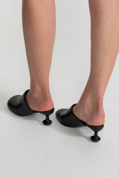 Mules Tacco Scultoreo Nero