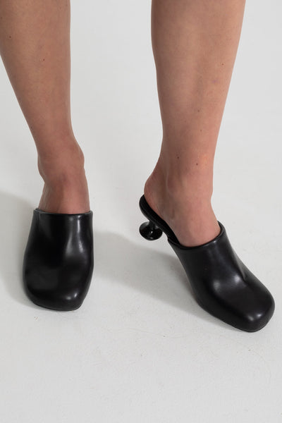 Mules Tacco Scultoreo Nero